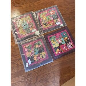 (4) THE COMPANY STORE "Potpourri" Euro 16" Pillow Shams Patchwork Floral Cottage